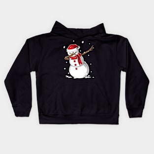 Dabbing Snowman Santa Hat - Funny Christmas Gift Kids Hoodie